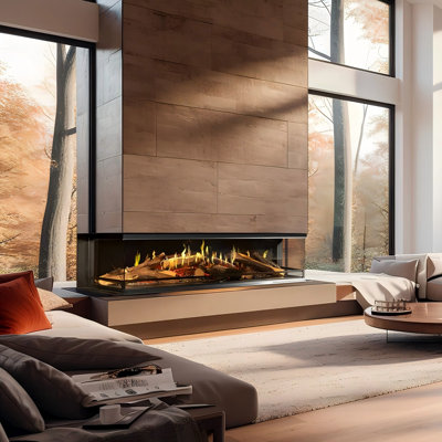 Humidificateur électrique encastré 39,37 "avec flamme de vapeur d'eau simulée 3D