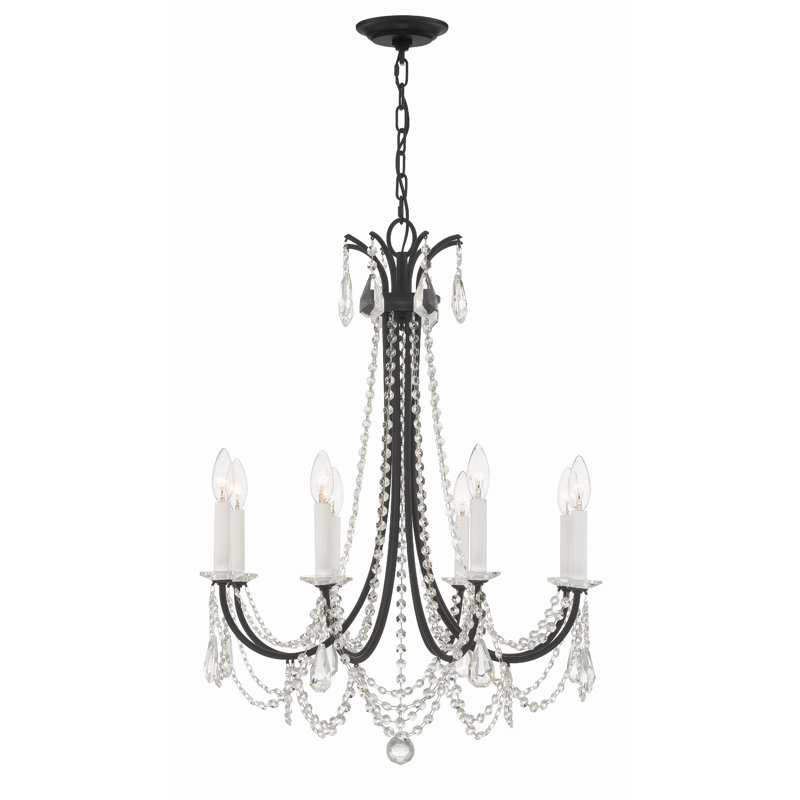 Lustre classique à 8 lumières Jacueline, Noir