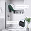 Panneau de douche fixe semi-encadré noir mat de 91,4 cm (36 po) de largeur x 188 cm (74 po) de hauteur, en verre trempé de sécurité facile à nettoyer.-131495210