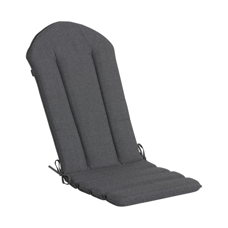 50" x 20" Patio Chair Cushion, Adirondack Chair Cushion with Straps (Set of 2), Dark Gray