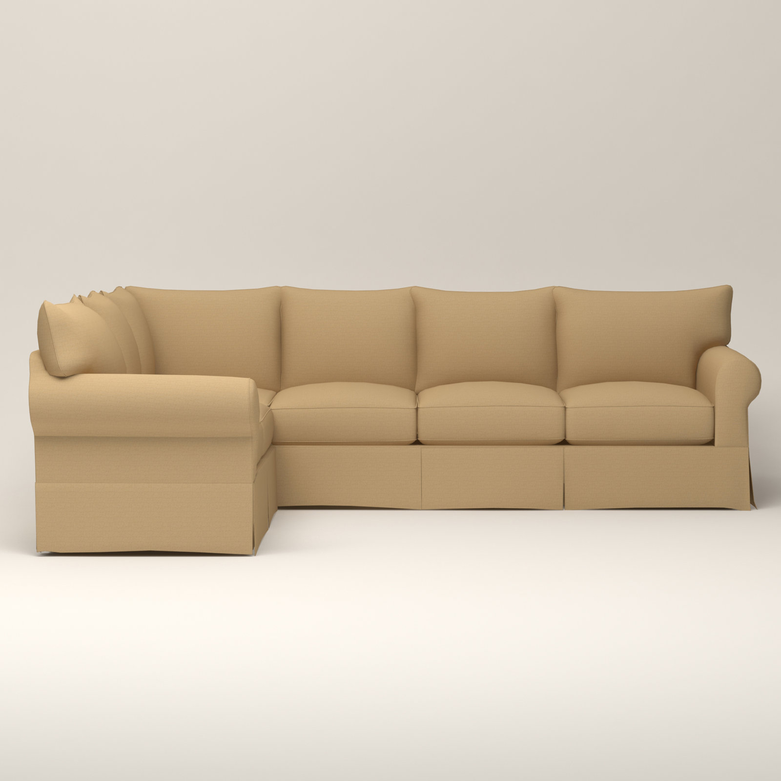 Amari Slipcovered L-Sectional, Left Hand Facing, Bella Toast Performance Velvet