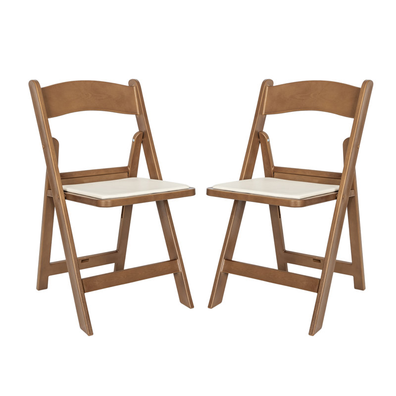 Hercules Resin Folding Chair - 800LB Weight Capacity Event Chair, Chestnut/Beige