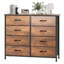 Commode double en tissu à 8 tiroirs l 39,4 po Tharani-1663699649