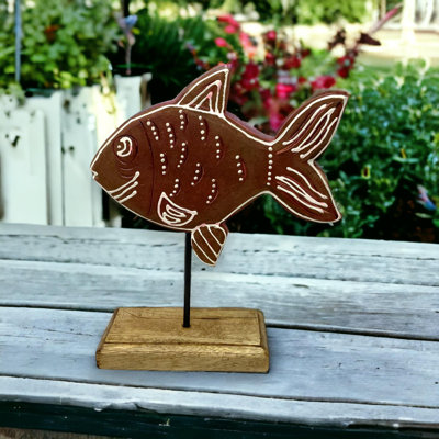 Betty Betta Fish on Stand - Red Henna