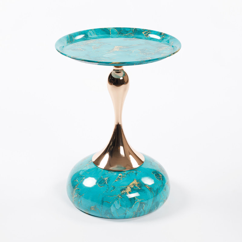 Table d'appoint ronde avec table de bout Mermaid, Sarcelle