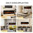 Electric Fireplace Recessed And Wall Mounted, Fireplace Heater With Touch Screen And Remote Control, Adjustable Flame Color, 750w/1500w-3671307-3671301