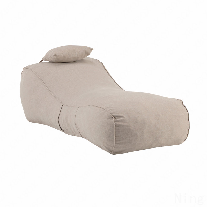 Fauteuil à billes d'extérieur, beige foncé, Tissu beige