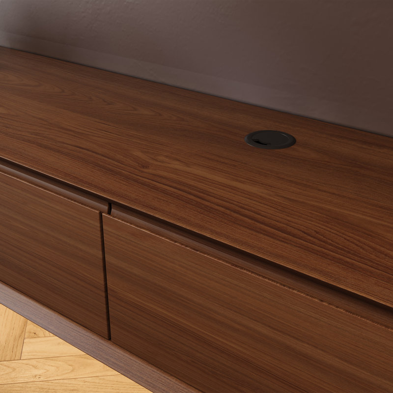 Armoire flottante, meuble télé mural, centre de divertissement avec 3 tiroirs, console multimédia en bois, entièrement assemblée