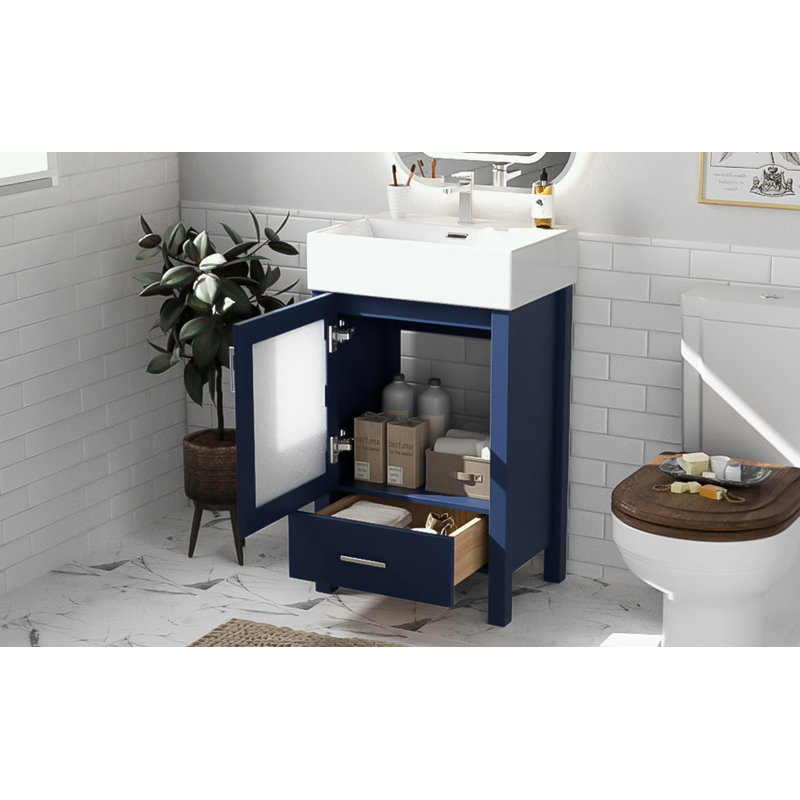 Armoire de salle de bain Veradi, Bleu