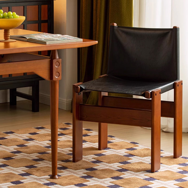 Retro Solid Boxwood Rectangular Dining Table, 29.84"H x 55.11"L x 31.49"W