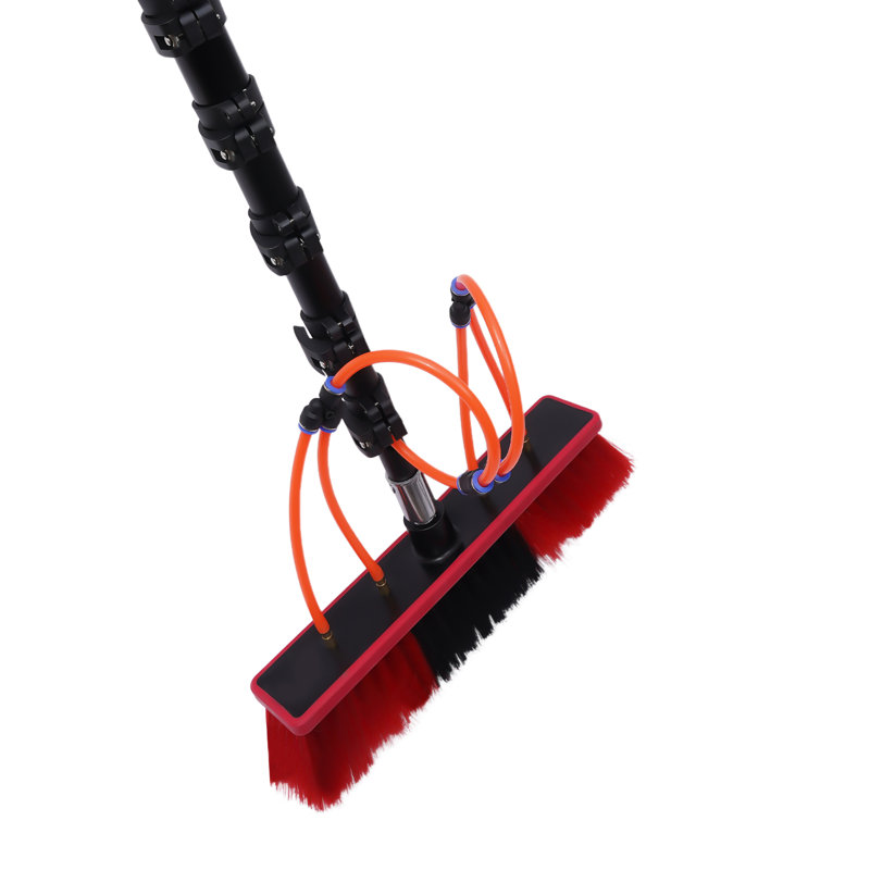 Water Fed Brush Pole Kit Window Cleaner Solar Panel Washing Tool with Hose