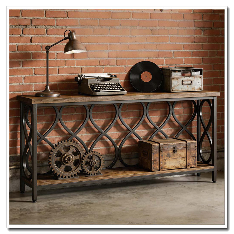 2-Tier Console Table with Sturdy Metal Frame
