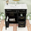 Meuble-lavabo autoportant avec tablette réglable, comptoir en céramique et armoire de rangement-507491696