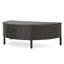 Table basse demi-ronde grise pour l'extérieur, l 35,3 po, P 18,32 po, H 12,18 po, sans assemblage, table de poids limite de 270 lb, gris, assemblage, roulement