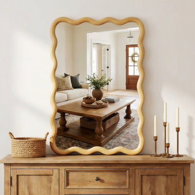 Miroir décoratif rectangulaire en bois