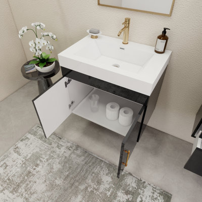 29.5" Wall-Mounted Single Bathroom Vanity Set
