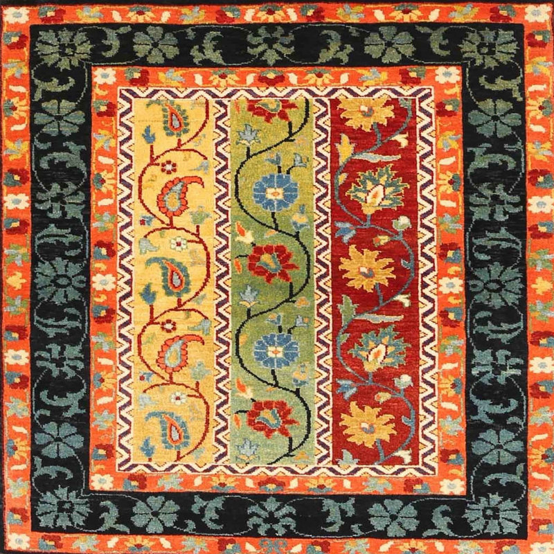 Floral Indoor Rug, Square 3'