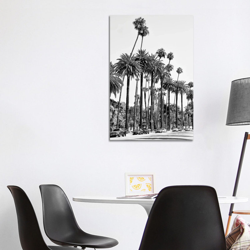 Black California Series - L.A's Palm Trees - Wrapped Canvas Print, 101.6 cm H x 66.04 cm W x 3.175 cm D
