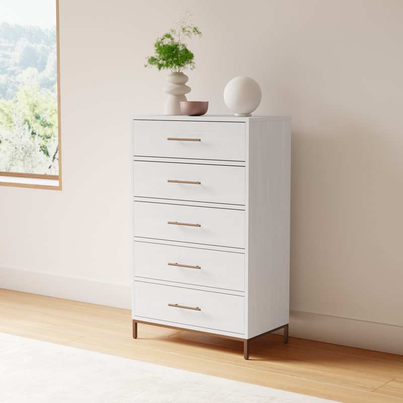 Marino 30'' W 5 - Drawer Dresser, White
