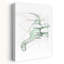 Green Dinosaur Sketch Contemporary Animal Wall Art Print 1 Piece Wrapped Canvas Wall Art-1990879904