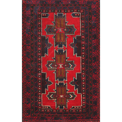 Tapis traditionnel rouge / noir
