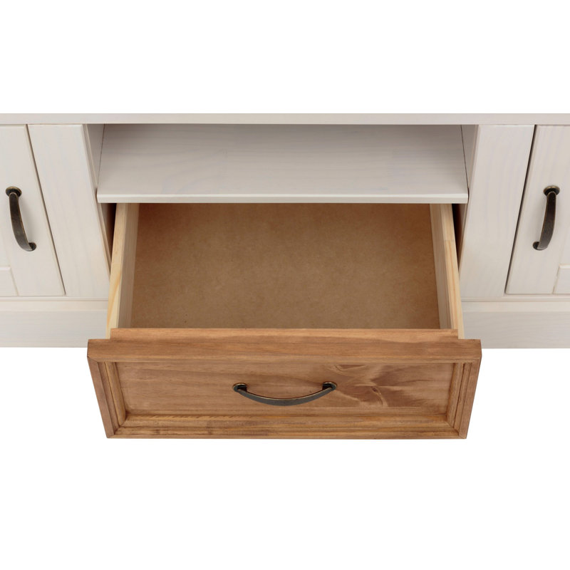 Riam 160cm Sideboard, White/Stained Wax