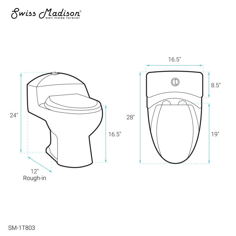 Chateau One-Piece Elongated Toilet Dual-Flush 1.1/1.6 gpf, White