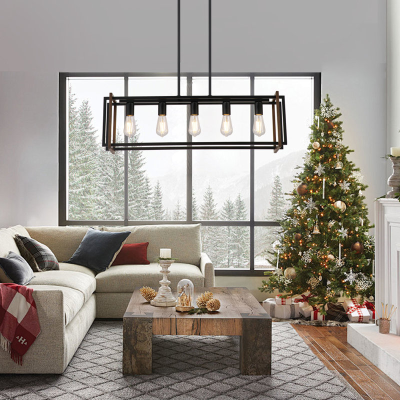 Luminaires suspendus rectangulaires 5 lumières