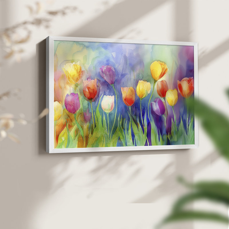 Floral Series-LXV -Framed Print - Restickable, H 8 po x l 10 po, Blanc