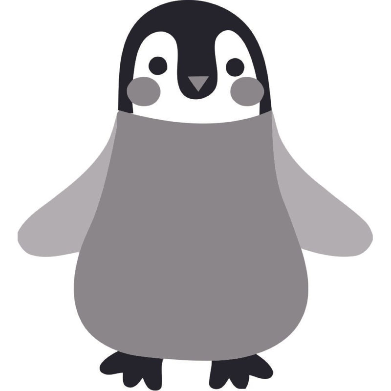 Adhésif décoratif bébé pingouin, H 20 po x l 12 po
