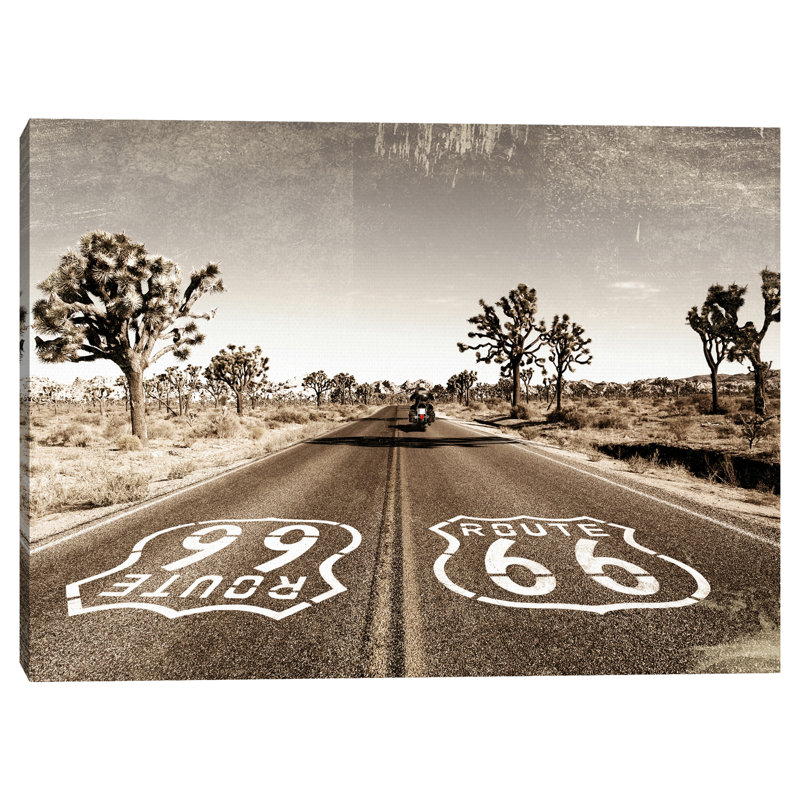 «Vintage Road Trip Route 66» par Belle Maison, reproduction d'art sur toile rétro Route 66