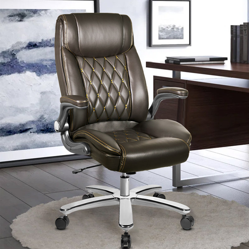 Fauteuil de direction en similicuir Ruston, Brun