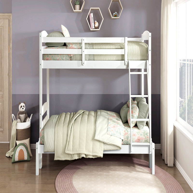 Lit simple superposé au dessus d'un lit double avec garde-corps 1pc, Twin Over Full