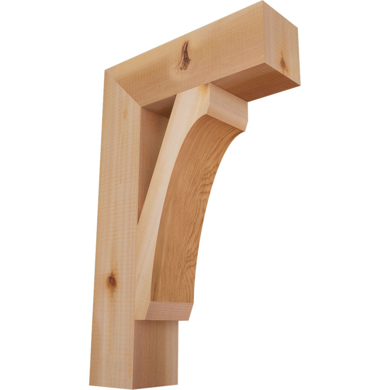 Wood Bracket/Corbel, Western Red Cedar, Smooth, 22" H x 3.5" W x 14" D