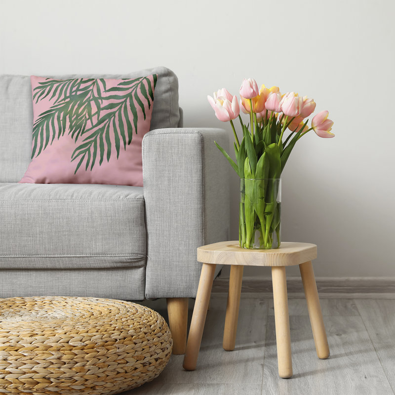Coussin Bee and Comb, H 20 po x l 20 po, Floral vert / rose