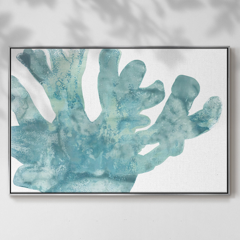 Blue Macro Coral I, reproduction d'art sur toile, H 27 po x l 41 po x P 2 po, Argent