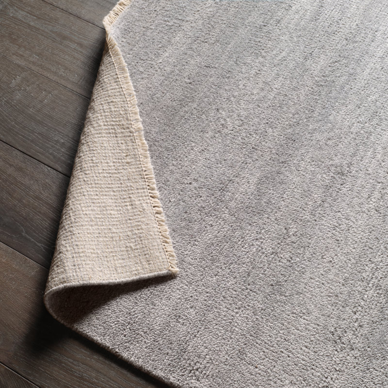 Jaipur Living Origin Hand-Knotted Solid Light Gray Area Rug (10'X14'), Rectangle 7'9" x 9'9"