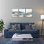 Ensemble de 3 décorations murales abstraites sans cadre 16 po x 24 po