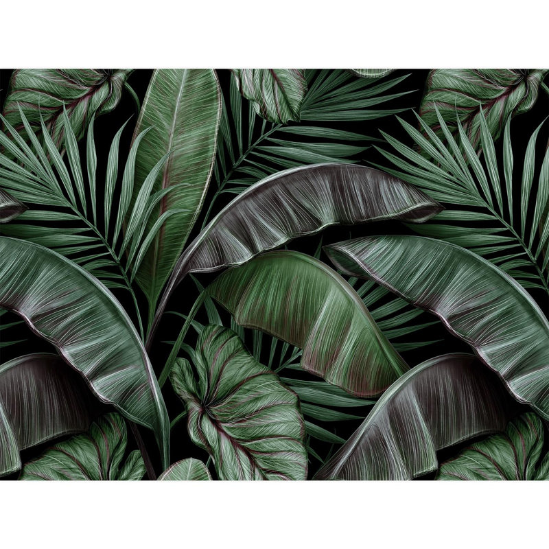 Feuillage tropical luxuriant à feuilles tropicales, L 108 po x l 144 po