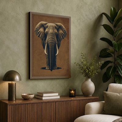 Elephant in Dignity Realism - Wrapped Canvas