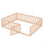 Structure de lit pour grand lit en bois avec clôture et porte-124917792-124917797