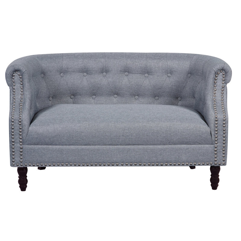 Acworth Upholstered 54 " Linen Loveseat, Grey