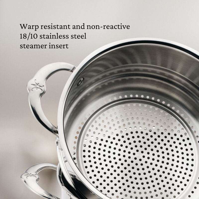 Hestan Probond Luxe 3-Quart Polished Professional Clad Stainless Steel Soup Pot And Steamer Insert Set