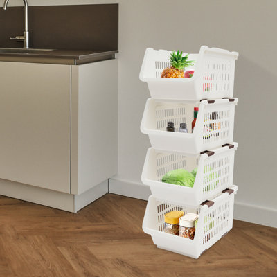 Panier de rangement empilable 9,5 "4PCS