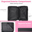 Bagages rigides, valises en ABS léger et durable avec roues doubles, bagages de voyage extensibles à carreaux de 24 pouces