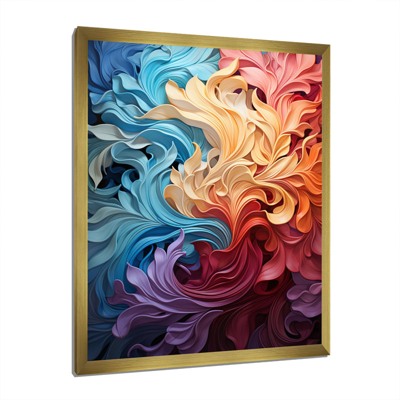 «Opt Art», impression sur toile, Encadrement doré, H 20 po x l 12 po x P 1 po