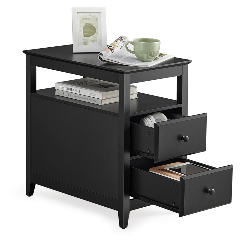 Andru 2 - Drawer End Table, Black