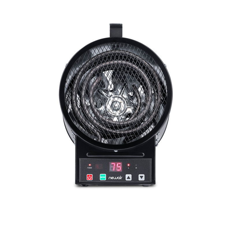 Gray 4800W Electric Garage Heater with Thermostat and Automatic Shut-off