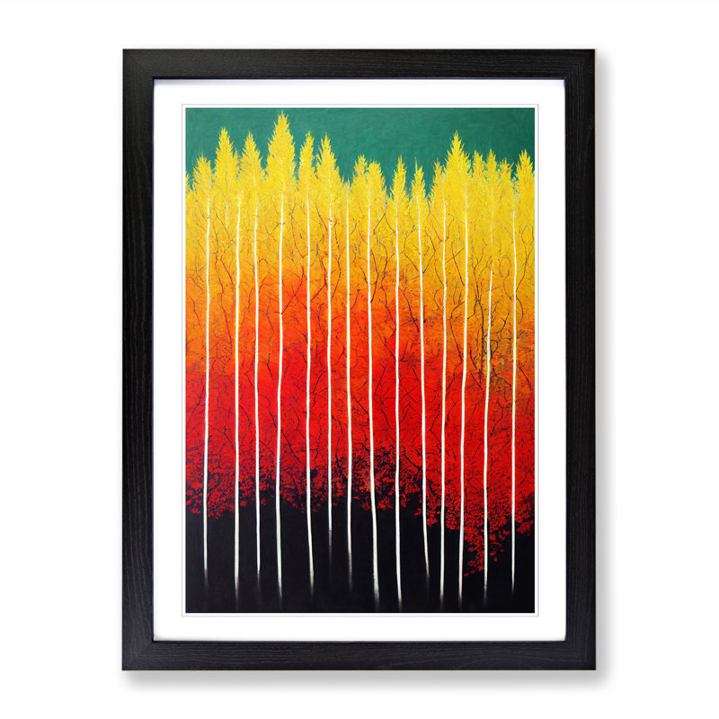 Autumn Forest Abstract Vol.4 - Single Picture Frame Print, Black Framed, 34cm H x 25cm W x 2cm D