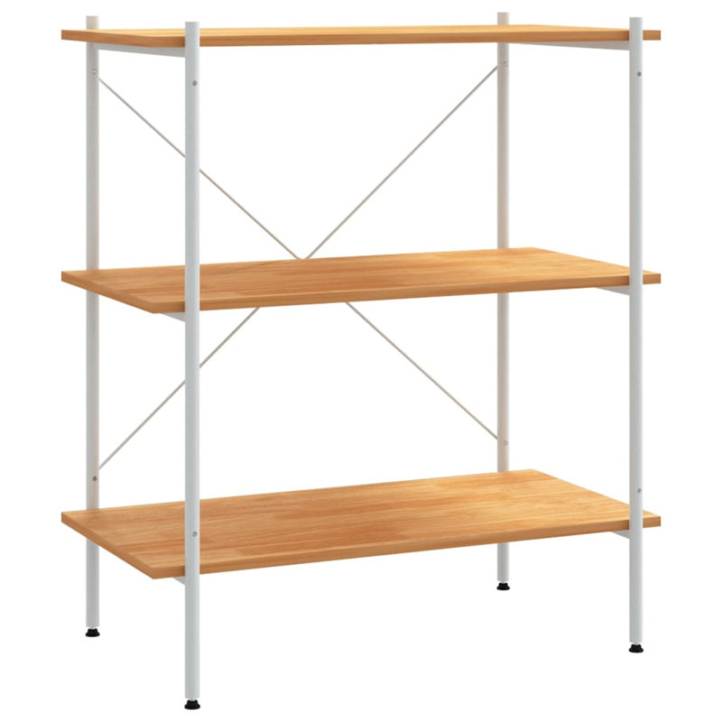 Luxton 80cm W Steel Shelving Unit, White/Oak